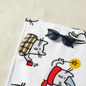 猫おもしろい、ミルク、魔法。 ビーチタオル (インサイチュ)