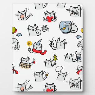 猫おもしろい、ミルク、魔法。 フォトプラーク