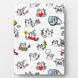猫おもしろい、ミルク、魔法。 フォトプラーク