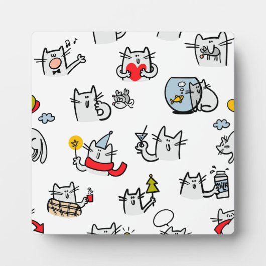 猫おもしろい、ミルク、魔法。 フォトプラーク (正面)