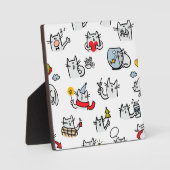 猫おもしろい、ミルク、魔法。 フォトプラーク (正面)