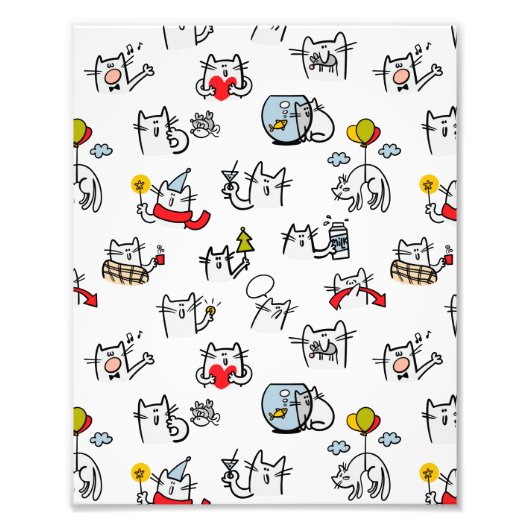 猫おもしろい、ミルク、魔法。 フォトプリント            (正面)