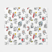 猫おもしろい、ミルク、魔法。 フリースブランケット (正面(横))