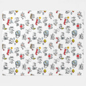 猫おもしろい、ミルク、魔法。 フリースブランケット (正面(横))