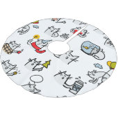 猫おもしろい、ミルク、魔法。 ブラッシュドポリエステルツリースカート (アングル)