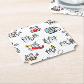 猫おもしろい、ミルク、魔法。 ペーパーコースター (アングル)