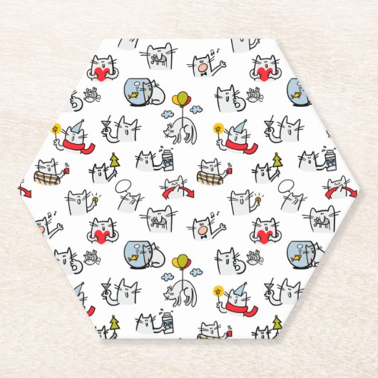 猫おもしろい、ミルク、魔法。 ペーパーコースター (正面)