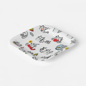 猫おもしろい、ミルク、魔法。 ペーパープレート (傾斜あり)