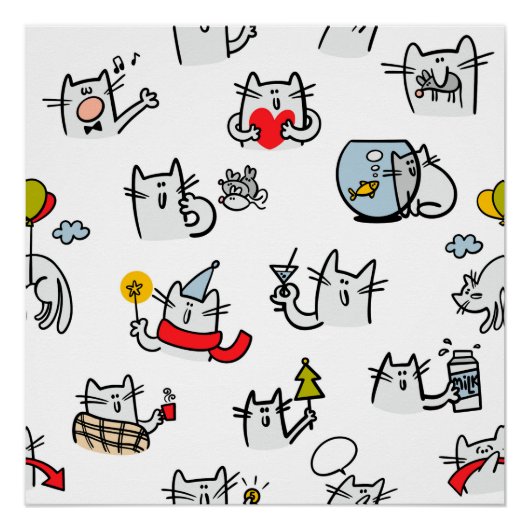 猫おもしろい、ミルク、魔法。 ポスター (正面)