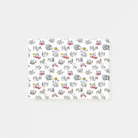 猫おもしろい、ミルク、魔法。 ポストイット (正面)