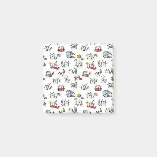 猫おもしろい、ミルク、魔法。 ポストイット (正面)