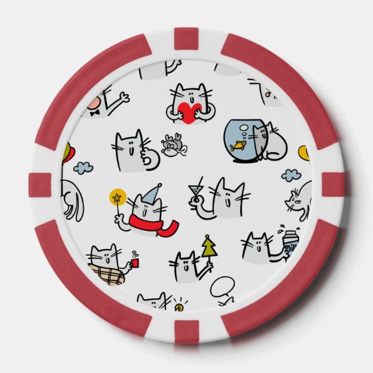 猫おもしろい、ミルク、魔法。 ポーカーチップ (正面)