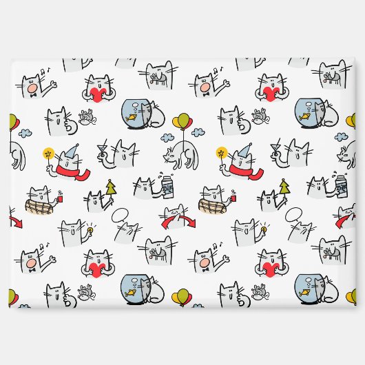 猫おもしろい、ミルク、魔法。 マグネット (正面)