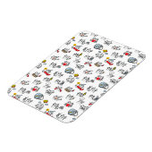 猫おもしろい、ミルク、魔法。 マグネット (左側)