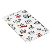 猫おもしろい、ミルク、魔法。 マグネット (右側)