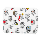 猫おもしろい、ミルク、魔法。 マグネット (横)