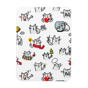 猫おもしろい、ミルク、魔法。 マグネット