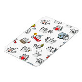 猫おもしろい、ミルク、魔法。 マグネット (左側)