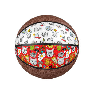 猫おもしろい、ミルク、魔法。 ミニバスケットボール
