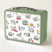 猫おもしろい、ミルク、魔法。 メタルランチボックス (裏面)