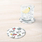 猫おもしろい、ミルク、魔法。 ラウンドペーパーコースター (インサイチュ)