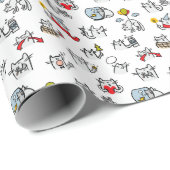 猫おもしろい、ミルク、魔法。 ラッピングペーパー (ロールコーナー)