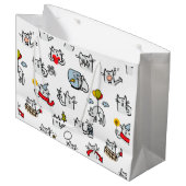 猫おもしろい、ミルク、魔法。 ラージペーパーバッグ (正面アングル)