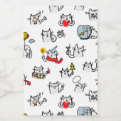 猫おもしろい、ミルク、魔法。 ワインラベル (シングルラベル)