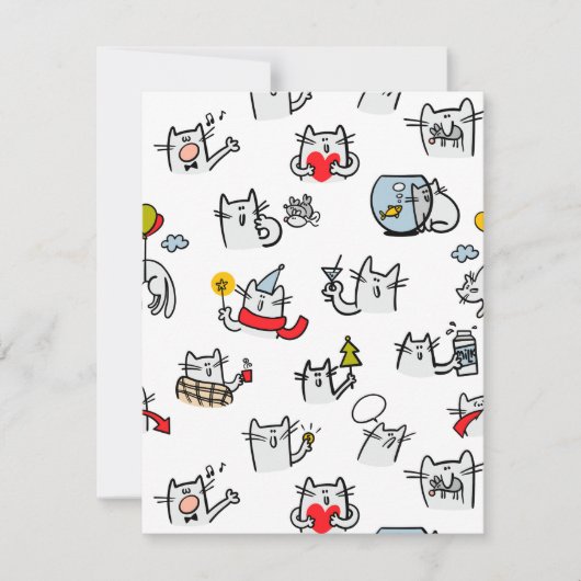 猫おもしろい、ミルク、魔法。 出欠カード (正面)