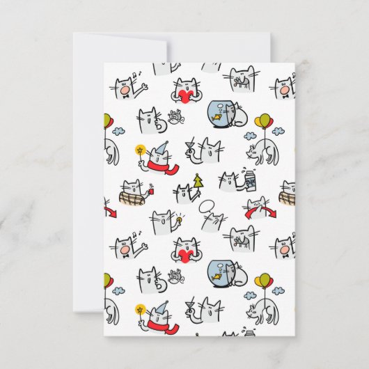 猫おもしろい、ミルク、魔法。 出欠カード (正面)