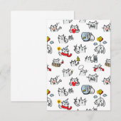 猫おもしろい、ミルク、魔法。 出欠カード (正面/裏面)