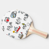 猫おもしろい、ミルク、魔法。 卓球ラケット (横)
