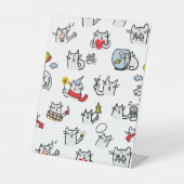 猫おもしろい、ミルク、魔法。 台座サイン (正面)