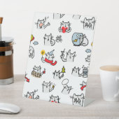 猫おもしろい、ミルク、魔法。 台座サイン (インサイチュ)