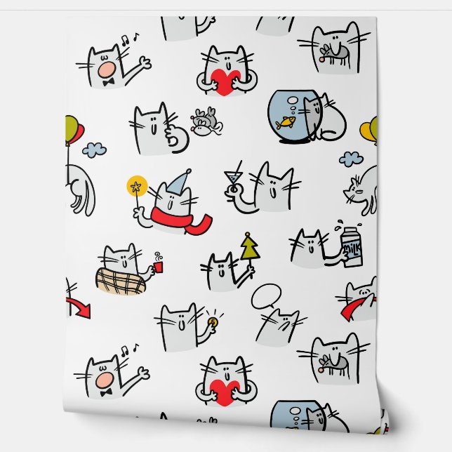 猫おもしろい、ミルク、魔法。 壁紙 (ほどく)
