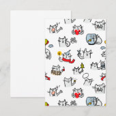 猫おもしろい、ミルク、魔法。 招待状 (正面/裏面)