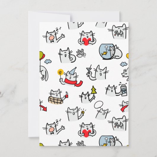猫おもしろい、ミルク、魔法。 招待状 (正面)