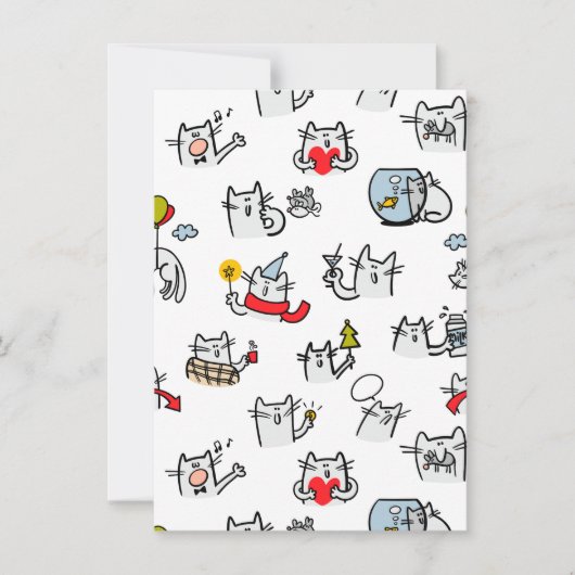 猫おもしろい、ミルク、魔法。 招待状 (正面)