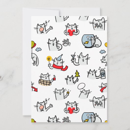 猫おもしろい、ミルク、魔法。 案内状 (正面)
