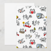 猫おもしろい、ミルク、魔法。 案内状 (正面/裏面)