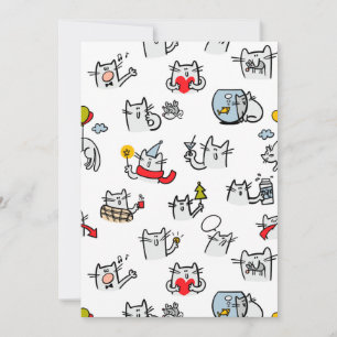 猫おもしろい、ミルク、魔法。 案内状