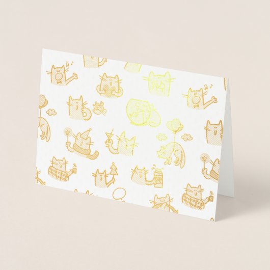 猫おもしろい、ミルク、魔法。 箔カード (正面)