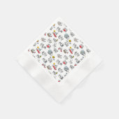 猫おもしろい、ミルク、魔法。 縁ありカクテルナプキン (角)