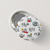 猫おもしろい、ミルク、魔法。 缶バッジ (正面&裏面)