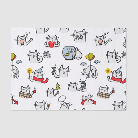 猫おもしろい、ミルク、魔法。 薄葉紙 (正面)