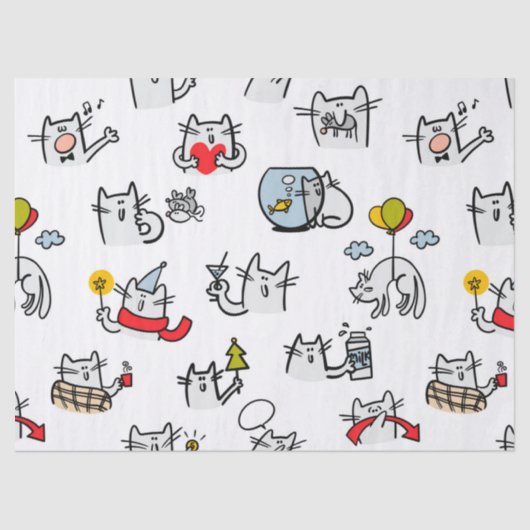 猫おもしろい、ミルク、魔法。 薄葉紙 (正面)