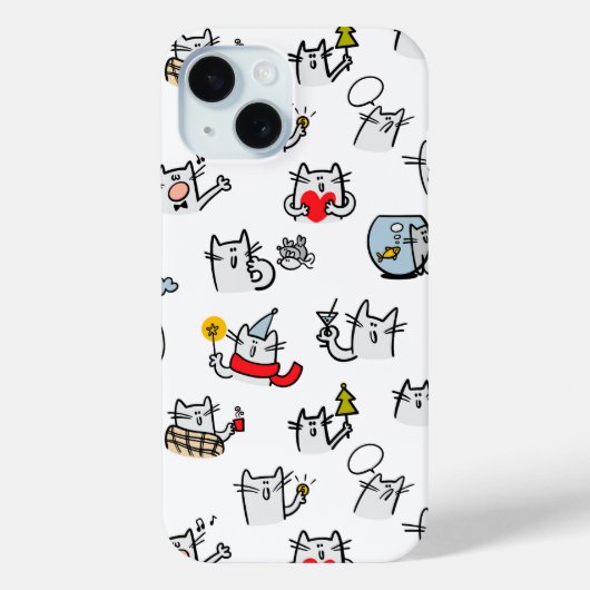 猫おもしろい、ミルク、魔法。 Case-Mate iPhoneケース (裏面)