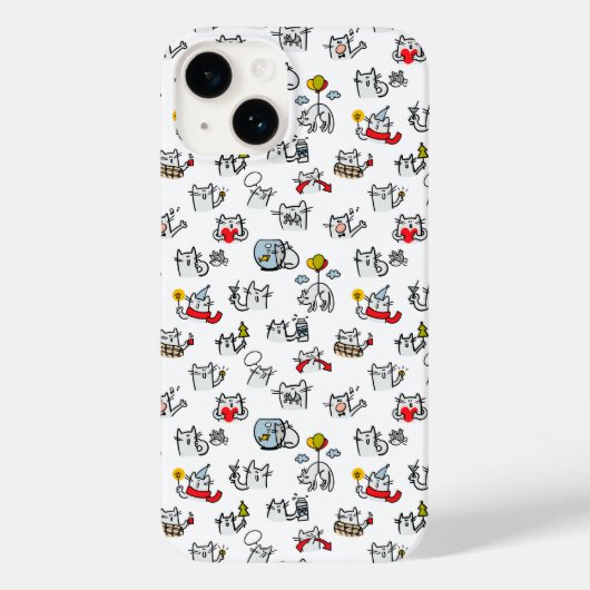 猫おもしろい、ミルク、魔法。 Case-Mate iPhoneケース (裏面)