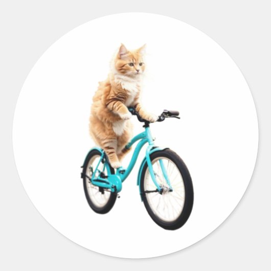 猫おもしろい ラウンドシール (正面)