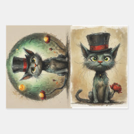 猫おもしろい ラッピングペーパーシート